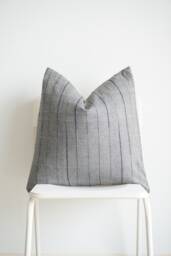 Gray Striped Woven Pillow Cover - thumbnail 1