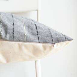 Gray Striped Woven Pillow Cover - thumbnail 4