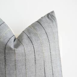 Gray Striped Woven Pillow Cover - thumbnail 3