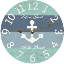 Nautical Anchor Wall Clock - Personalized Beach Clock - thumbnail 2