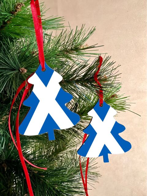Christmas Tree Scotland Scottish Saltire Flag Decoration Hanging Ornament Bauble Xmas Secret Santa Stocking Filler New Home Gift Keepsake - image 1