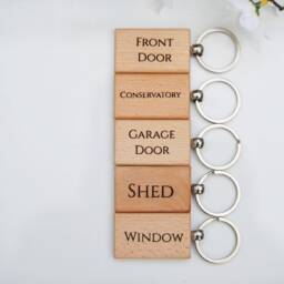 House Key Tags, Fobs, Labelled House Keyrings, Wooden Keyrings, Homewarming Gifts, Keys - thumbnail 2
