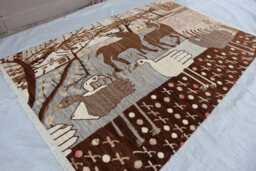 5x8 Ft Afghan Pictorial New Kazak Farmhouse Rug, Handmade Medallion Wool Area Luxury Bedroom Living Room Office Decor Rug - thumbnail 1