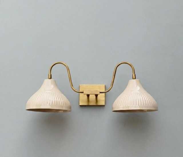 Mid Century Bathroom Vanity Light Handmade Brass Double Wall Sconce Light Home Deocr Lighting Item - image 1
