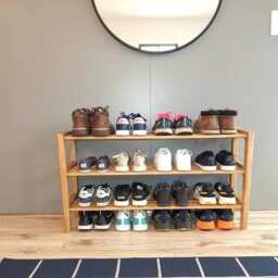 Handmade Scottish Oak Shoe Rack - 3 Tier Solid Wood Entryway Storage - thumbnail 3