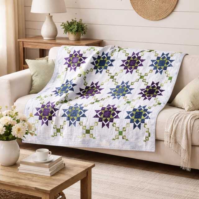 Kris Kross Quilt Pattern - Fat Quarter Friendly Throw - PDF Pattern - image 1