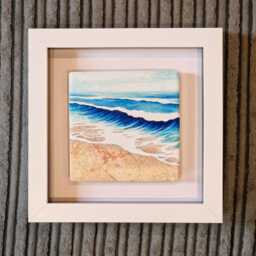 Beach Shore Ceramic Wall Art Small Framed Picture - 17cm - thumbnail 2