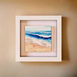Beach Shore Ceramic Wall Art Small Framed Picture - 17cm - thumbnail 4