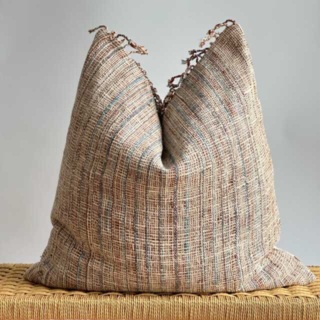 Brown Tribal Hemp Hand Woven Natural Dye Color Pillow Cover - image 1