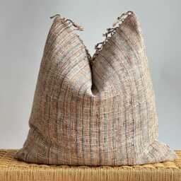 Brown Tribal Hemp Hand Woven Natural Dye Color Pillow Cover - thumbnail 1