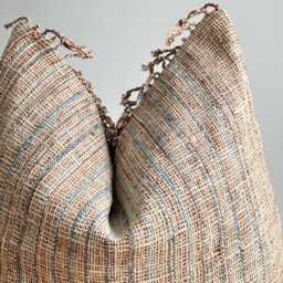 Brown Tribal Hemp Hand Woven Natural Dye Color Pillow Cover - thumbnail 2