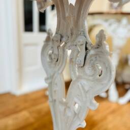 Cast Iron & Oak Side Coffee Patio Table - thumbnail 4