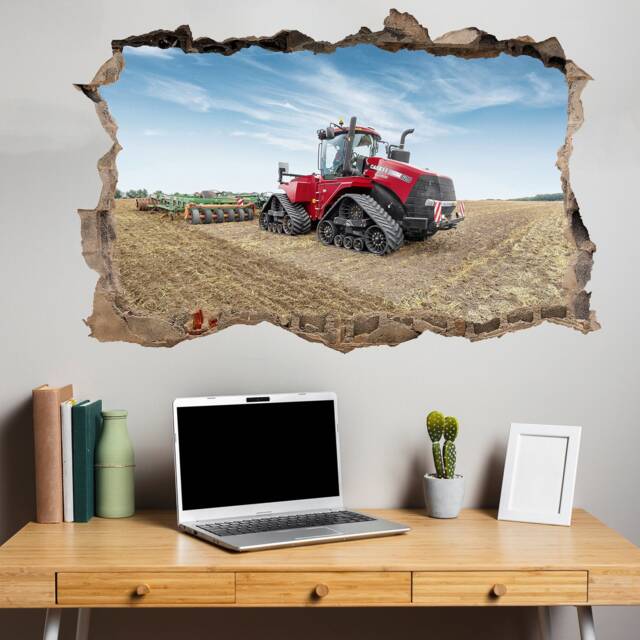 Powerful Modern Track Tractor Plough Wall Art Sticker Decal Mural Poster Decor 475 - image 1