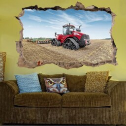 Powerful Modern Track Tractor Plough Wall Art Sticker Decal Mural Poster Decor 475 - thumbnail 2