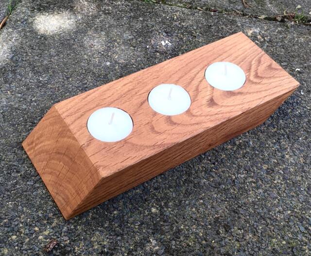 Reclaimed Oak Candle Holder Natural - image 1