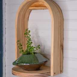Grotto Shelf - Plant Ledge Wooden Wall Hanging Small Curio Display Modern - thumbnail 2