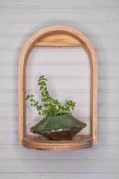 Grotto Pine Plant Shelf - Modern Wall Display