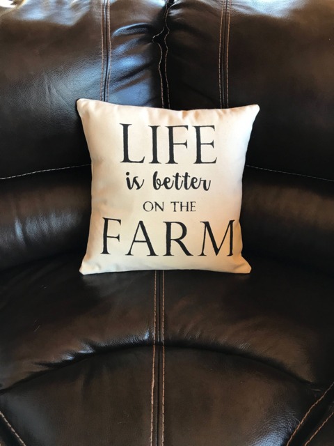 Life Is Better On The Farm Decorative Throw Pillow Farmhouse Style Accent