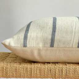 Hmong Textile Pillow Cover Indigo & Hemp, Bohemian Decor - thumbnail 4