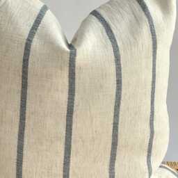 Hmong Textile Pillow Cover Indigo & Hemp, Bohemian Decor - thumbnail 3