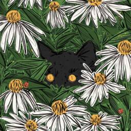 Black Cat Print A3 - Art Garden Gift Decor - thumbnail 2
