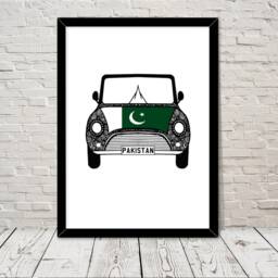 Custom Reg With Pakistan Flag On Car Bonet Art Print Wall Gifts Home Prints Giclee Print Office Living Room Decor - thumbnail 2