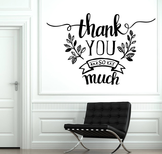 Wall Vinyl Decal Thank-Phrase Quotes Thank You So Much Living Room Decor - #2495Dn - image 1