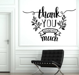 Wall Vinyl Decal Thank-Phrase Quotes Thank You So Much Living Room Decor - #2495Dn - thumbnail 1