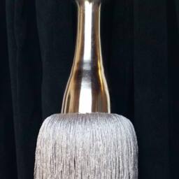 1 Modern Elegant Handmade Grey Color Window Treatment Hardware Curtain/Drapery/Drape Tassel Double Rope Tieback/Holdback W/Chrome Steel - thumbnail 3