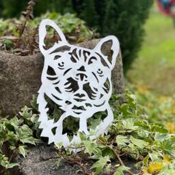 French Bulldog Dog Garden Art Sculpture, Ornament, Metal Pet Memorial Gift, Sympathy Rustic - thumbnail 3