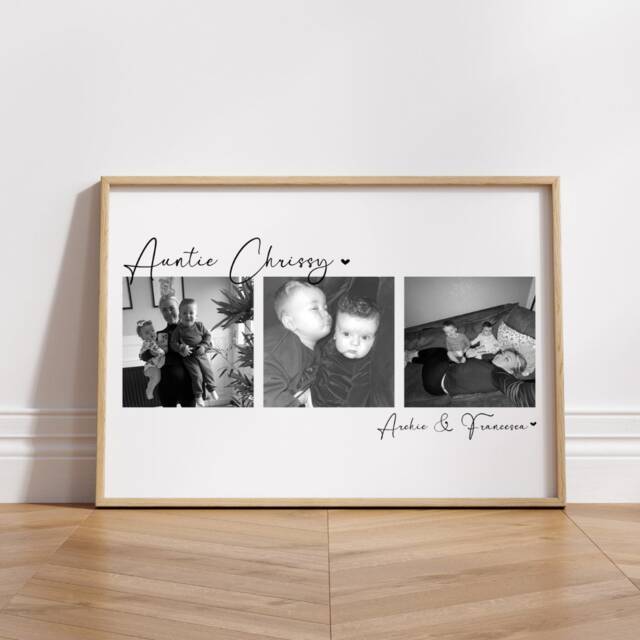 Personalised Auntie Photo Print, Birthday Gift For Aunt Aunty Gift Picture Collage, Christmas Keepsake - image 1