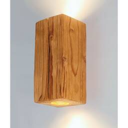 Handcrafted Reclaimed Wood Wall Lamp Sustainable & Unique - thumbnail 3