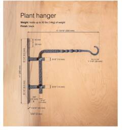 Hand Forged Plant Hanger Holds Up To 30 lbs - 14 Kg Weight Indoor Rustic Hook Heavy Duty Wall Mount For Pots & Clothes Storage - thumbnail 2