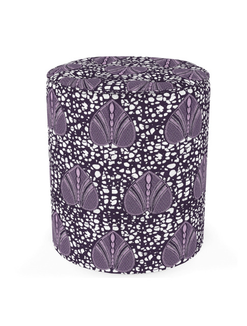 Okan Pouffe Purple Batik