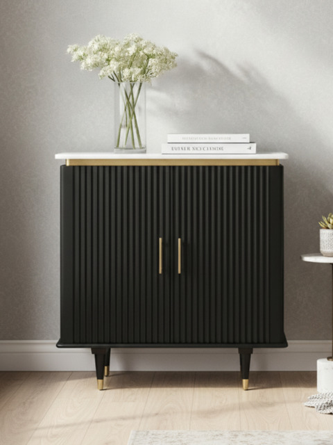 Simone Two-Door Marble Top Cabinet - image 1