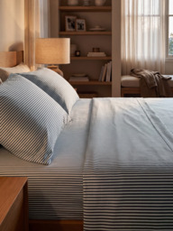 Nico Organic Cotton Flat Sheet Set - Blue / Double
