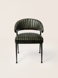 Dex Waxy Leather Dining Chair - Olive - thumbnail 2