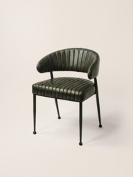 Dex Waxy Leather Dining Chair - Olive - thumbnail 4