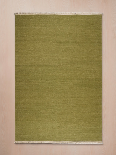 Dugald Soumak Weave Hand-woven Wool Rug - Olive Green - image 1