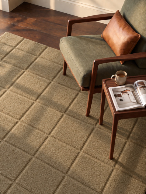 Zafar Wool Hand-tufted Geometric Rug - Sand - image 1