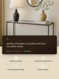 Nova Iron Console Table with Glass Top - thumbnail 3