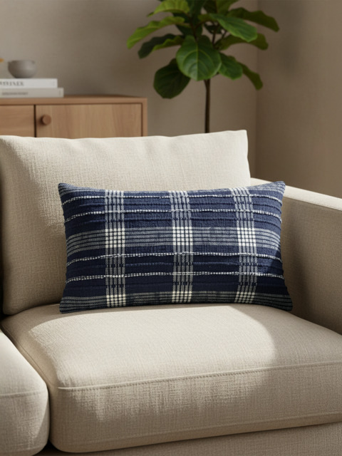 Talia Blue Cotton Cushion - image 1