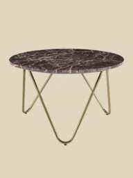 Edwin Marble Coffee Table - Gold Base - thumbnail 3