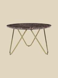 Edwin Marble Coffee Table - Gold Base - thumbnail 2