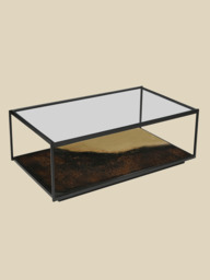 Astra Iron Coffee Table with Glass Top - thumbnail 4