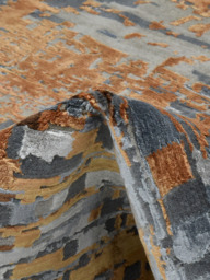 Virel Hand-Knotted Bamboo Silk Blend Rug - Grey - thumbnail 5