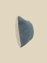 Silvia Blue Cotton Boucle Cushion - thumbnail 5