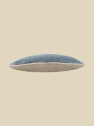 Silvia Blue Cotton Boucle Cushion - thumbnail 4
