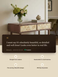 Aurea Burl Two Drawer Console Table - Walnut - thumbnail 3