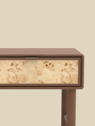 Aurea Burl Two Drawer Console Table - Walnut - thumbnail 6